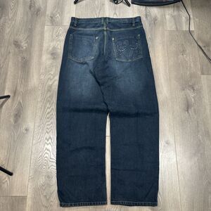 Karl Kani Gold Baggy Jeans Y2K Mens 36x34 Embroidered Back Pocket Vintage